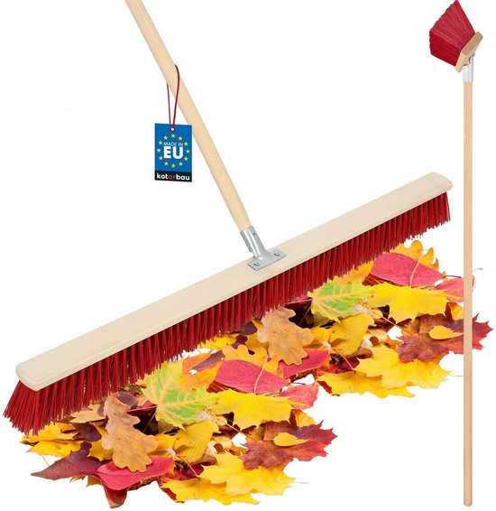 KOTARBAU® Bezemkop, Straatbezem, 105 cm, Veegbezem, Buitenbezem, Harde Nylonborstels, Tuinbezem, Stevige Straatbezem, Harde Bezem voor Buiten, met Steel, Hout, PVC van Merkloos	