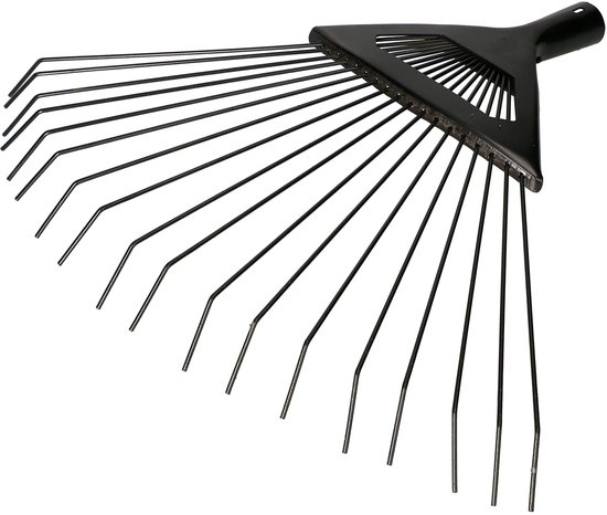 KOTARBAU® Bladhark, Staal, 43 cm, Bladbezem, Stevige Hark,Tuinhark, Gazonhark, voor Bladeren Gras Tuin, Ergonomisch Tuingereedschap, Zwart van Merkloos	