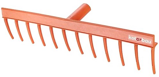 KOTARBAU® Bladhark, Tuinhark, Kunststof, 51 cm, Oranje, 12 Tanden, Bladbezem, Zonder Steel, voor Gras En Heg, Lichtgewicht Hark, Stevige Hark van Merkloos	