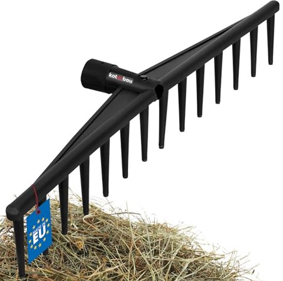 KOTARBAU® Bladhark, Tuinhark, Kunststof, 59 cm, Zwart, 14 Tanden, Bladbezem, Zonder Steel, voor Gras En Heg, Lichtgewicht Hark, Stevige Hark van Merkloos	
