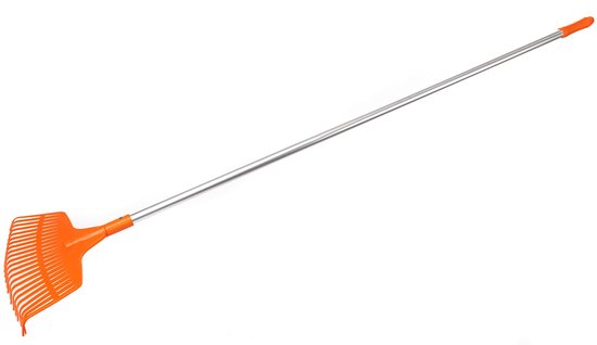 KOTARBAU® Bladhark, Tuinhark van Kunststof, 23 Tanden, Oranje- met Aluminium Steel, Gazonhark, Waaierbezem, Lichtgewicht Hark, Stevige Hark, van Merkloos	