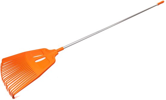 KOTARBAU® Bladhark, Tuinhark van Kunststof, 27 Tanden, Oranje- met Aluminium Steel, Gazonhark, Waaierbezem, Lichtgewicht Hark, Stevige Hark, van Merkloos	