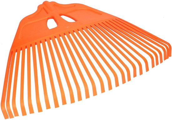 KOTARBAU® Bladhark, Tuinhark van Kunststof, 27 Tanden, Oranje- zonder Steel, Gazonhark, Waaierbezem, Lichtgewicht Hark, Stevige Hark, van Merkloos	