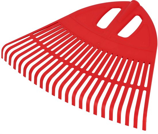 KOTARBAU® Bladhark, Tuinhark van Kunststof, 50 cm, Rood, Zonder Steel, Extra-Click, Gazonhark, Waaierbezem, Stevige Hark, Hark voor Gras Tuin Gazon van Merkloos	