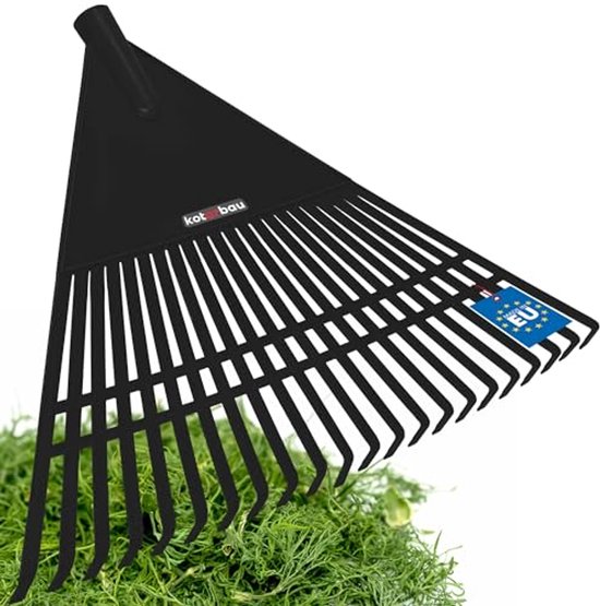 KOTARBAU® Bladhark, Tuinhark van Kunststof, 55 cm, Zwart, zonder Steel, Gazonhark, Waaierbezem, Lichtgewicht Hark, Stevige Hark van Merkloos	