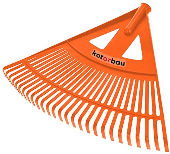 KOTARBAU® Bladhark, Tuinhark van Kunststof, 58 cm, Oranje, zonder Steel, Gazonhark, Waaierbezem, Lichtgewicht Hark, Stevige Hark van Merkloos	