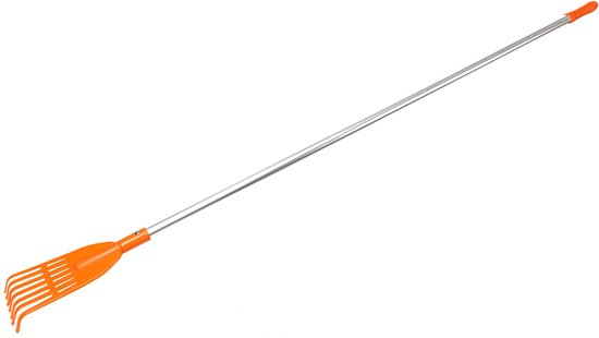 KOTARBAU® Bladhark, Tuinhark van Kunststof, 7 Tanden, Oranje- met Aluminium Steel, Gazonhark, Waaierbezem, Lichtgewicht Hark, Stevige Hark, van Merkloos	