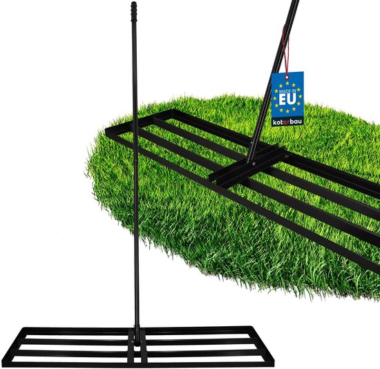 KOTARBAU® Gazon Egaliseer, Staal, 120x30 cm, Zwart, 180 cm, Lawn Leveler, Leveling Rake, Gazon Vlak Maken, Lawn Leveling Tool van Merkloos	