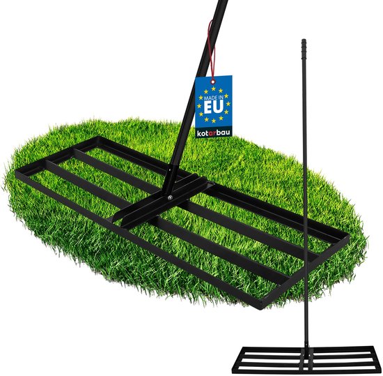 KOTARBAU® Gazon Egaliseer, Staal, 90x30 cm, Zwart, 175 cm, Lawn Leveler, Leveling Rake, Gazon Vlak Maken, Lawn Leveling Tool van Merkloos	