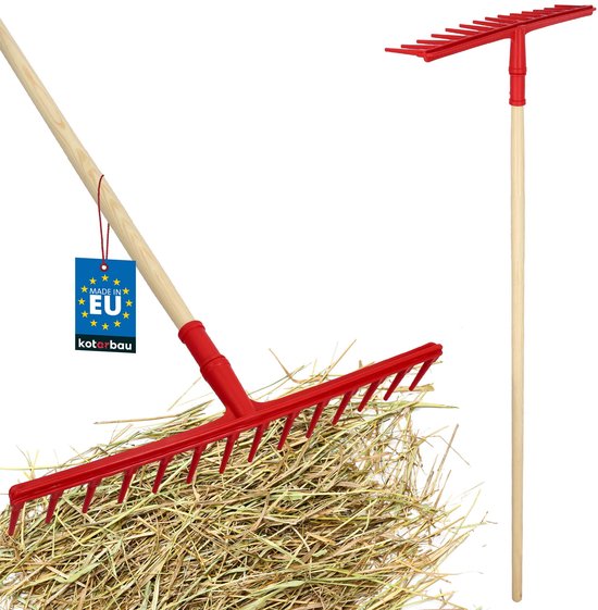 KOTARBAU Hark, Plastic 54 cm, 14 Tanden, Houten Steel, Extra-Click van KOTARBAU