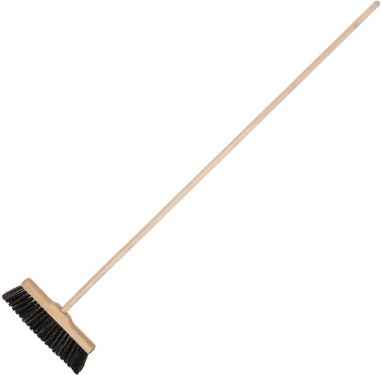 KOTARBAU® Straatbezem met Steel, van Hout, 30 cm, Buitenbezem, Tuinbezem, Bruin, Stevige Straatbezem, Harde bezem, Ergonomisch Ontwerp, voor Binnen en Buiten van Merkloos	