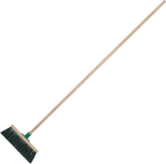 KOTARBAU® Straatbezem, Veegbezem, Tuinbezem, Beukenhout, 30 cm, Groen, Buitenbezem, Harde Veegbezem, Houten Straatbezem, met Houten Steel van Merkloos	