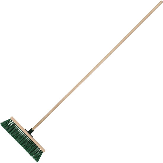 KOTARBAU® Straatbezem, Veegbezem, Tuinbezem, Beukenhout, 40 cm, Groen, Buitenbezem, Harde Veegbezem, Houten Straatbezem, met Houten Steel van Merkloos	