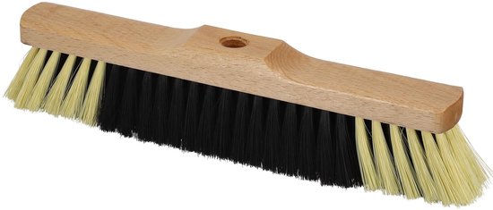 KOTARBAU® Straatbezem, Zonder Steel, Hout, 35 cm, Bruin, Nylon Borstels, Veegbezem, Buitenbezem, Tuinbezem, voor Binnen en Buiten, Ergonomisch Ontwerp