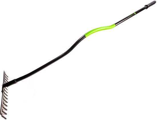 KOTARBAU® Tuinhark, Bladhark, Metaal, 37x144 cm, Zwart, 14 Tanden, Metalen Hark, Stevige Hark, voor Gazon, Robuust, Tuingereedschap van Merkloos	
