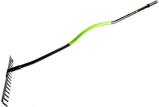 KOTARBAU® Tuinhark, Bladhark, Metaal, 42 cm, Zwart, 16 Tanden, Metalen Hark, 144 cm, Stevige Hark, voor Gazon, Robuust, Tuingereedschap van Merkloos	
