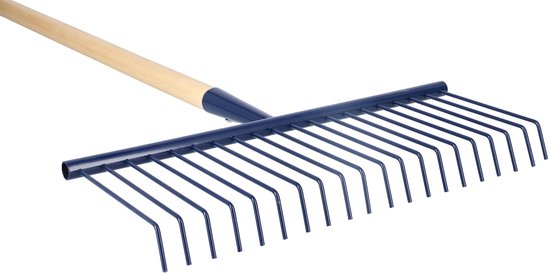 KOTARBAU® Tuinhark, Bladhark, Staal, 40,5 cm, Donkerblauw, Bladhark Met Houten Steel, 143 cm, Metalen Hark, Voor Tuin, Stevige Hark van Merkloos	