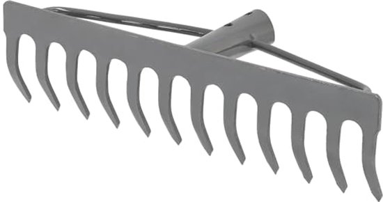 KOTARBAU® Tuinhark, Gazonhark, Bladhark, Metaal, 31 cm, Grijs, Tuinhark voor Gazon, 12 Tanden, Stevige Hark, Waaierbezem, Robuust Tuingereedschap, zonder Steel van Merkloos	