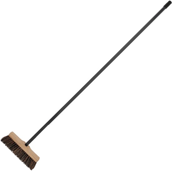 KOTARBAU® Veegbezem, Buitenbezem, Tuinbezem, 27 cm, Straatbezem, Buchenhout PET Kokosvezel, Bruin, met Metalen Steel, Buiten, Terras, Werkplaats van Merkloos	
