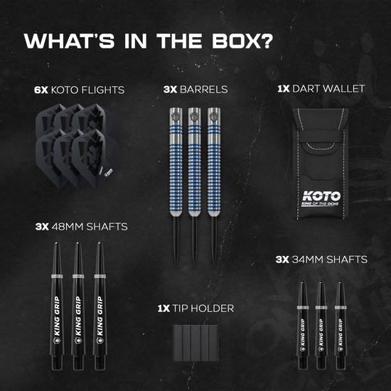 KOTO Sting Blue Electro 90% - Dartpijlen van KOTO