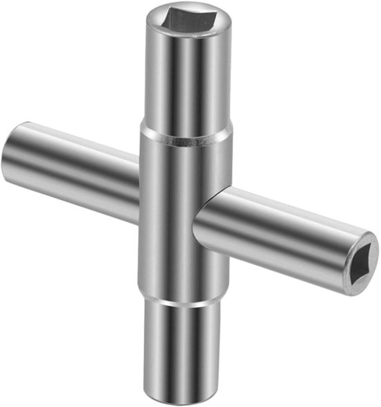 Kraangereedschap - Kruissleutel moersleutel - Loodgieterswerk Tuinieren - 4-in-1 design - 77 x 77 cm - Zilverkleurig