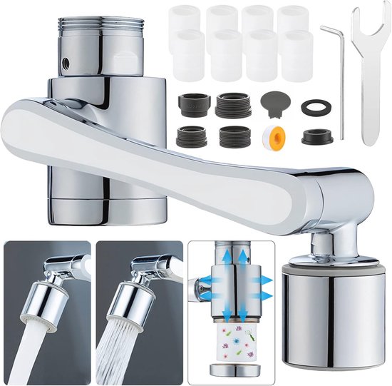 Kraanverlenger met filter en draaibaar opzetstuk voor keuken en badkamer van Merkloos	