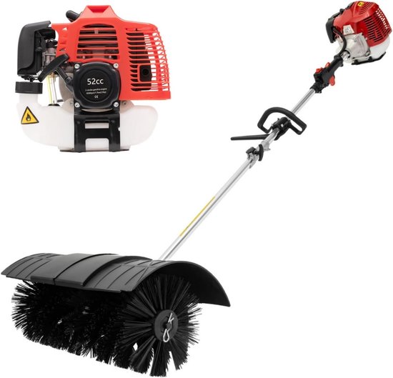 Krachtige Benzine Veegmachine 52cc - Motorborstel voor Gazon, Grind en Bladeren van Merkloos	