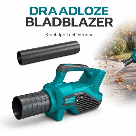 Krachtige Bladblazer Body / Snelblazer / Tuinblower – Alleen machine – Met 2 flexibele luchtbuizen – Voor bladeren, stof, vuil, gras & drogen – Geschikt voor tuin, oprit, werkplaats & auto – Incl. handleiding