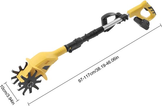 Krachtige Cultivator - Elektrische tuinfrees - Dubbelzijdige werking - Verticuteermachines - 17cm diep - Draadloos - Lichtgewicht - Accu - Verstelbare steel van Merkloos	