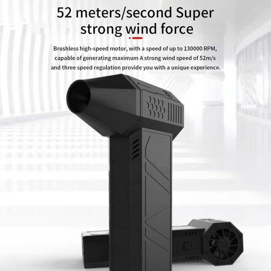 Krachtige Draadloze Persluchtplumeau - Jet Dry Mini-Blazer met 130.000 RPM | Oplaadbare Computerstofzuiger met Ventilatorturbine van Proprietext.