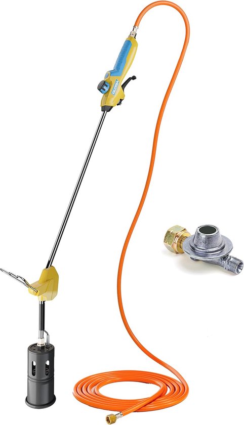 Krachtige gasafvlammer voor onkruidbestrijding op grote oppervlakken met drukgasfles aansluiting van Kinzo