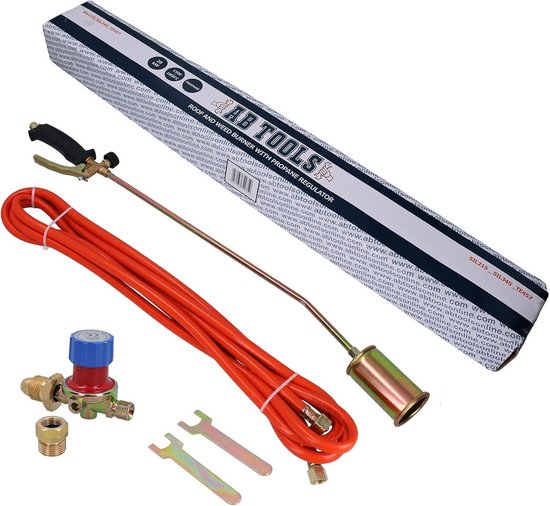 Krachtige Gasbrander Set met 50mm Mondstuk, 2m en 5m Propaanslang en Regelaar van Merkloos	