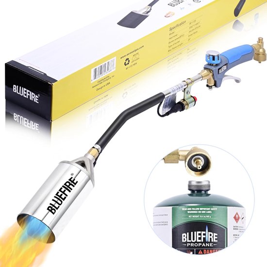 Krachtige onkruidbrander op propaangas met zelfontsteking voor tuin en terras van Merkloos	