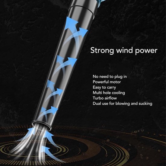 Krachtige Pet Hair Removal Cordless Leaf Vacuum met Afneembare Slang - Lichtgewicht 200W Bladblazer op Batterijen van Merkloos	