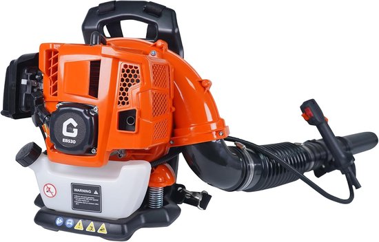 Krachtige rugzakbladblazer op gas, 52 cc, 2,2 pk, tweetaktmotor, 780 CFM, 270 MPH, draagbaar, krachtig, geluidsarm, ideaal voor gazon, tuin, bladeren en sneeuwruimen, oranje