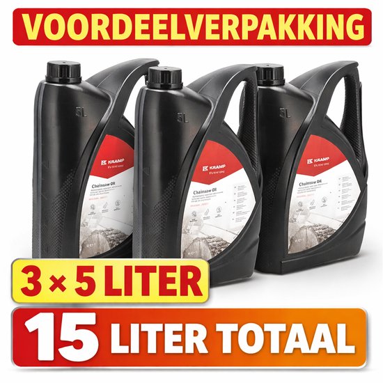 Kramp Kettingzaagolie 100cst – 3×5L (15 liter) – Heavy-Duty Chainsaw Oil – Voordeelverpakking van Merkloos	