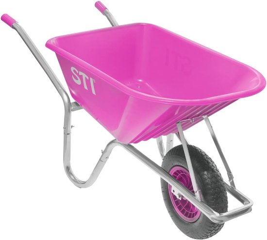 Kruiwagen 110 L - Draagkracht 160 kg - Staal en Polypropyleen - Tuin en Bouwplaats van Perel