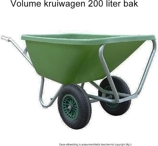 Kruiwagen Fort 200L Groen 2-wiel van Fort