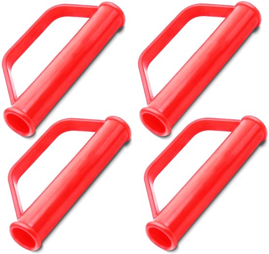 Kruiwagen Handvatten - Veiligheidsgrepen Steekwagen - Veilig Werken - Set van Vier Stuks - Binnendiameter 25mm - Rood van Merkloos	