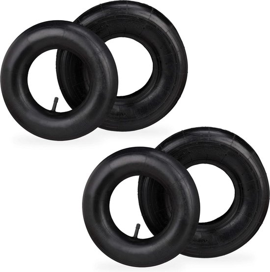Kruiwagenband 4.00-6" met binnenband - 2 stuks reserveband voor kruiwagens tot 136 kg - zwart