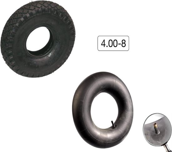 Kruiwagenband binnen en buitenband 4.80/4.00-8 van Nassau.
