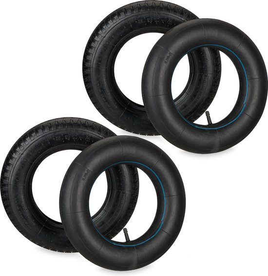 kruiwagenband met binnenband - set van 2 - 3.50-8" - luchtband - profiel - tot 154 kg van Vernet.