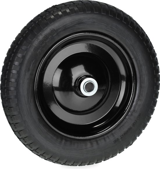 kruiwagenwiel - 3.00-8 - massief rubber - stalen velg - anti-lek - 80 kg - zonder lucht van Merkloos	