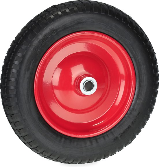 kruiwagenwiel - 3.00-8 - massief rubber - stalen velg - anti-lek - 80 kg van Merkloos	
