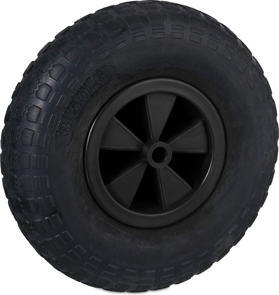 kruiwagenwiel - 3.50-6 - massief rubber - kunststof velg - anti-lek - tot 100 kg van Merkloos	