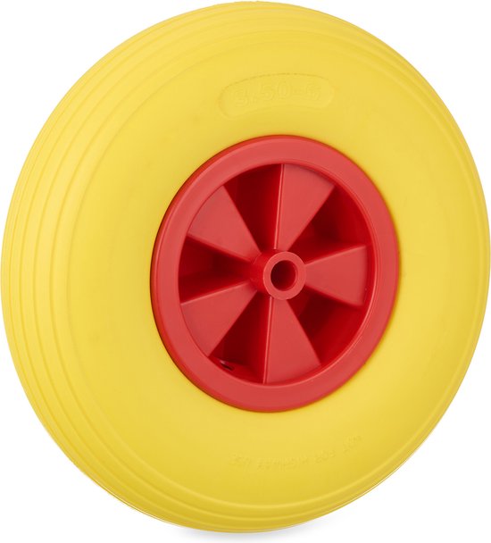 kruiwagenwiel - 3.50-6 - massief rubber - kunststof velg - anti-lek - tot 100 kg