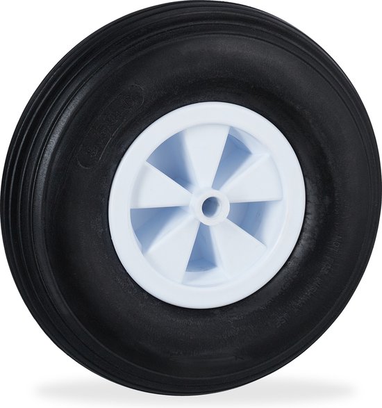 kruiwagenwiel - 3.50-6 - massief rubber - kunststof velg - antilek - tot 100 kg van Merkloos	