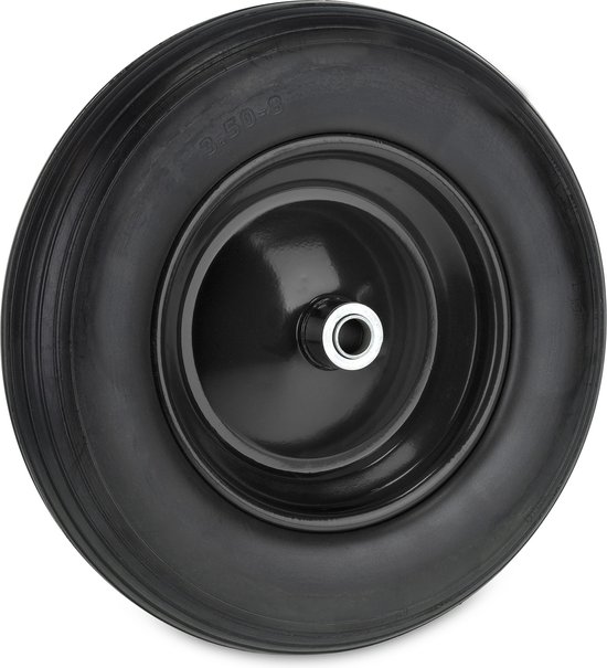kruiwagenwiel - 3.50-8 - massief rubber - stalen velg - anti-lek - tot 100 kg van Merkloos	