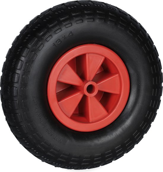 kruiwagenwiel - 4.00-6 - massief rubber - 33 cm - kunststof velg - anti-lek - tot 100 kg van Stafor