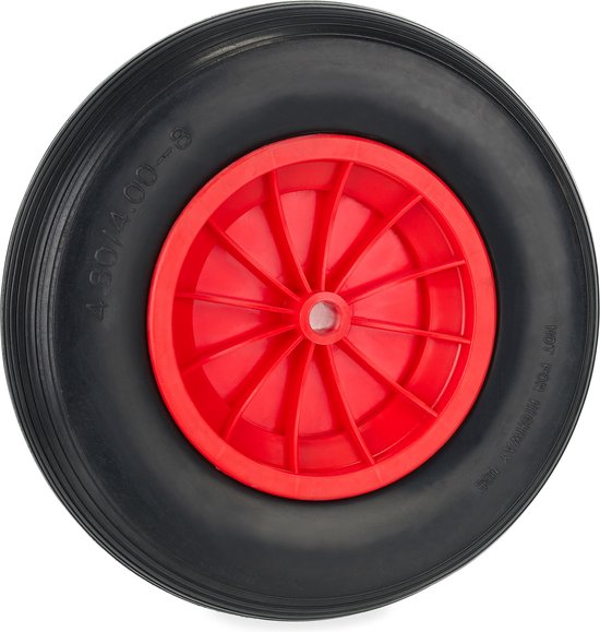 kruiwagenwiel - 4.80/4.00-8 - massief rubber - 39 cm - kunststof velg - antilek van Merkloos	